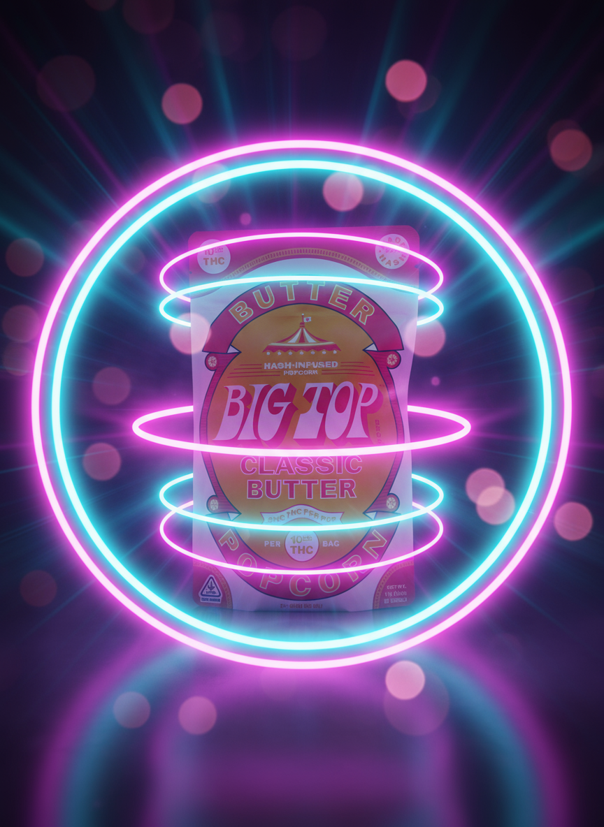 Big Top Hash-Infused Popcorn 10-100mg - BigTop - Sky High Montgomery cincinnati