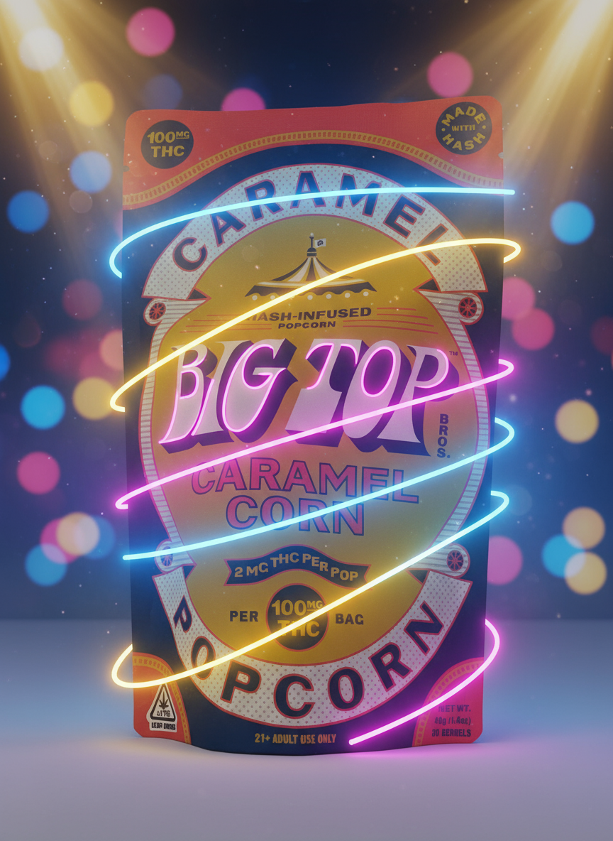 Big Top Hash-Infused Popcorn 10-100mg - BigTop - Sky High Montgomery cincinnati