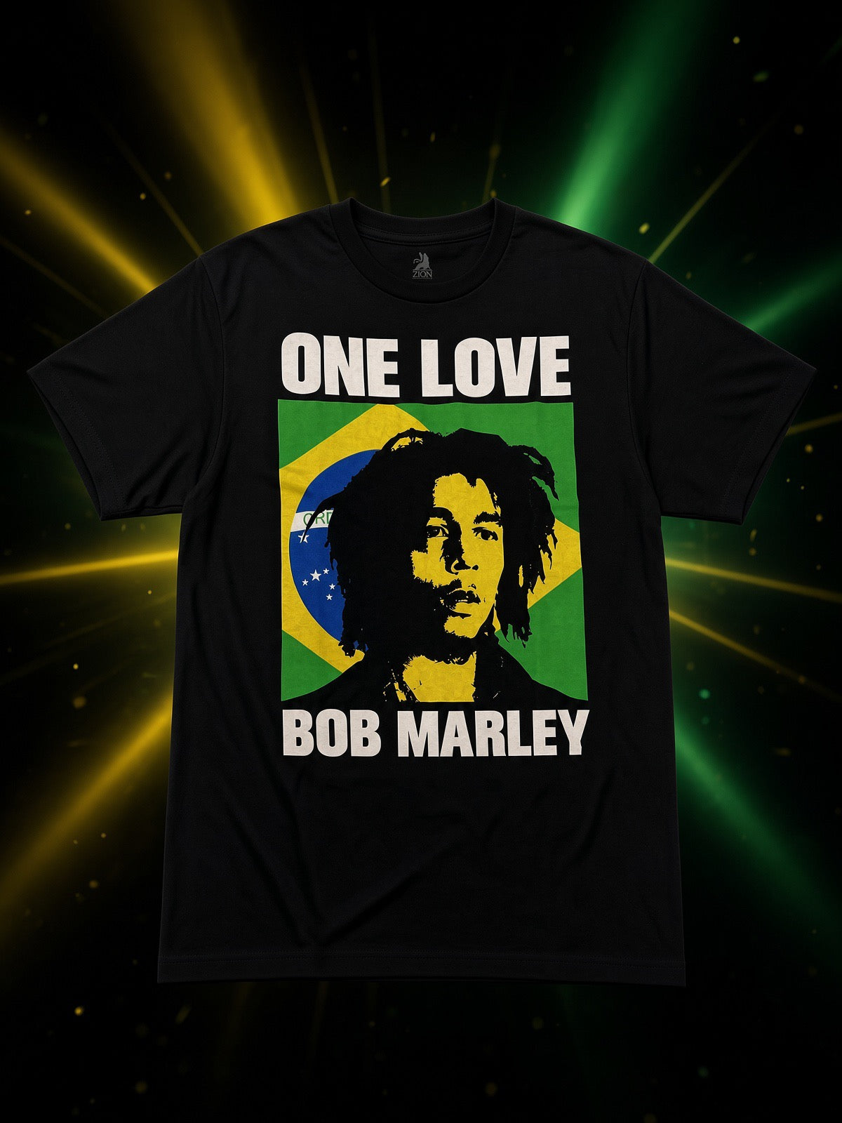 Bob Marley One Love - Brazil Flag Portrait T-Shirt
