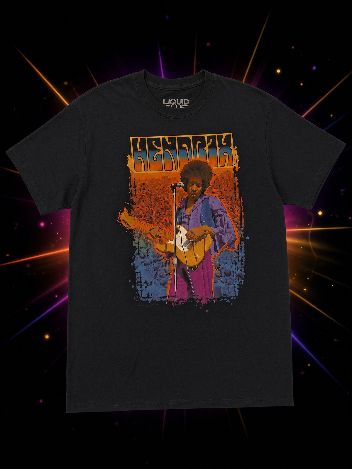 Jimi Hendrix - Live in Concert Neon Splash T-Shirt