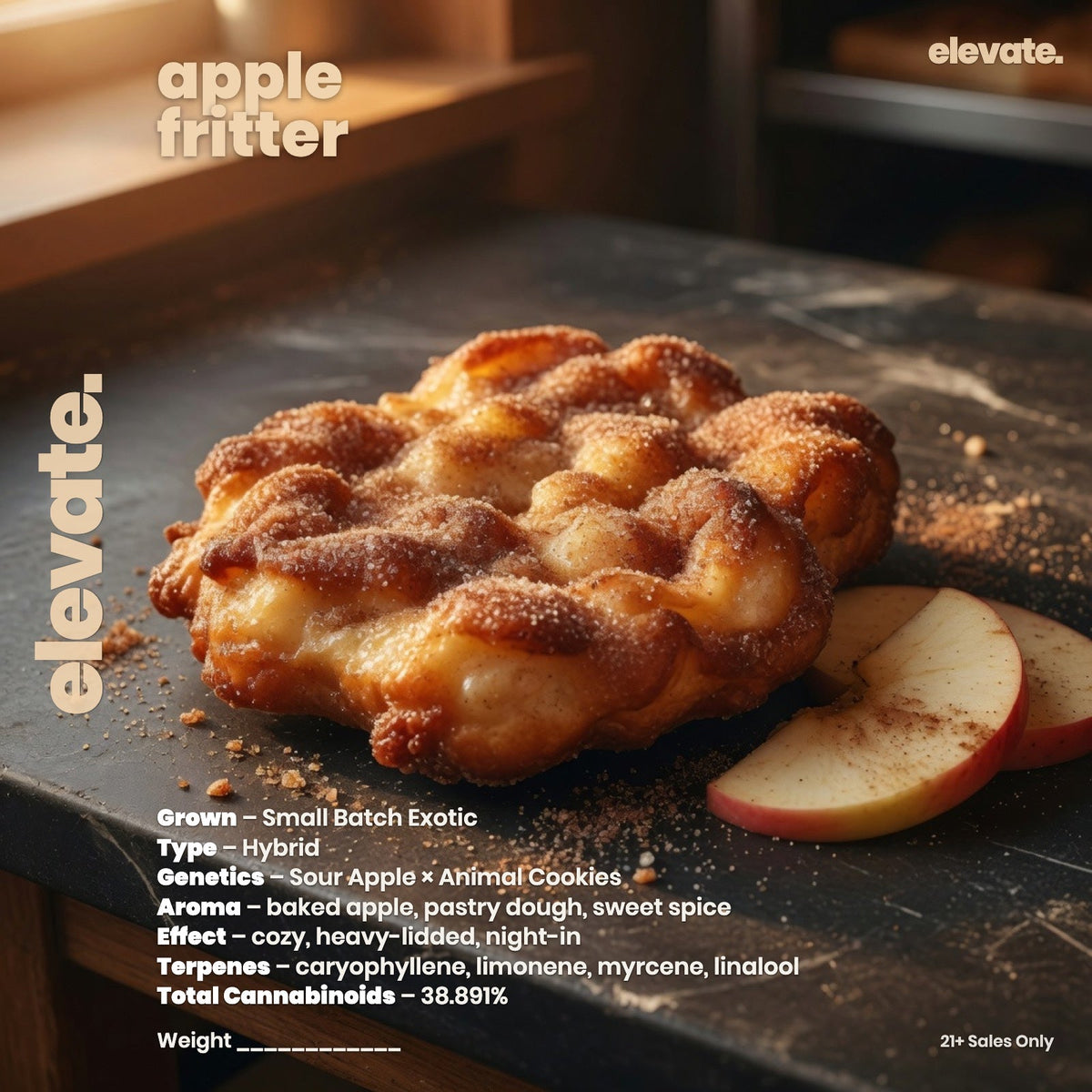 Apple Fritter Smoker's Cup Flower jar label