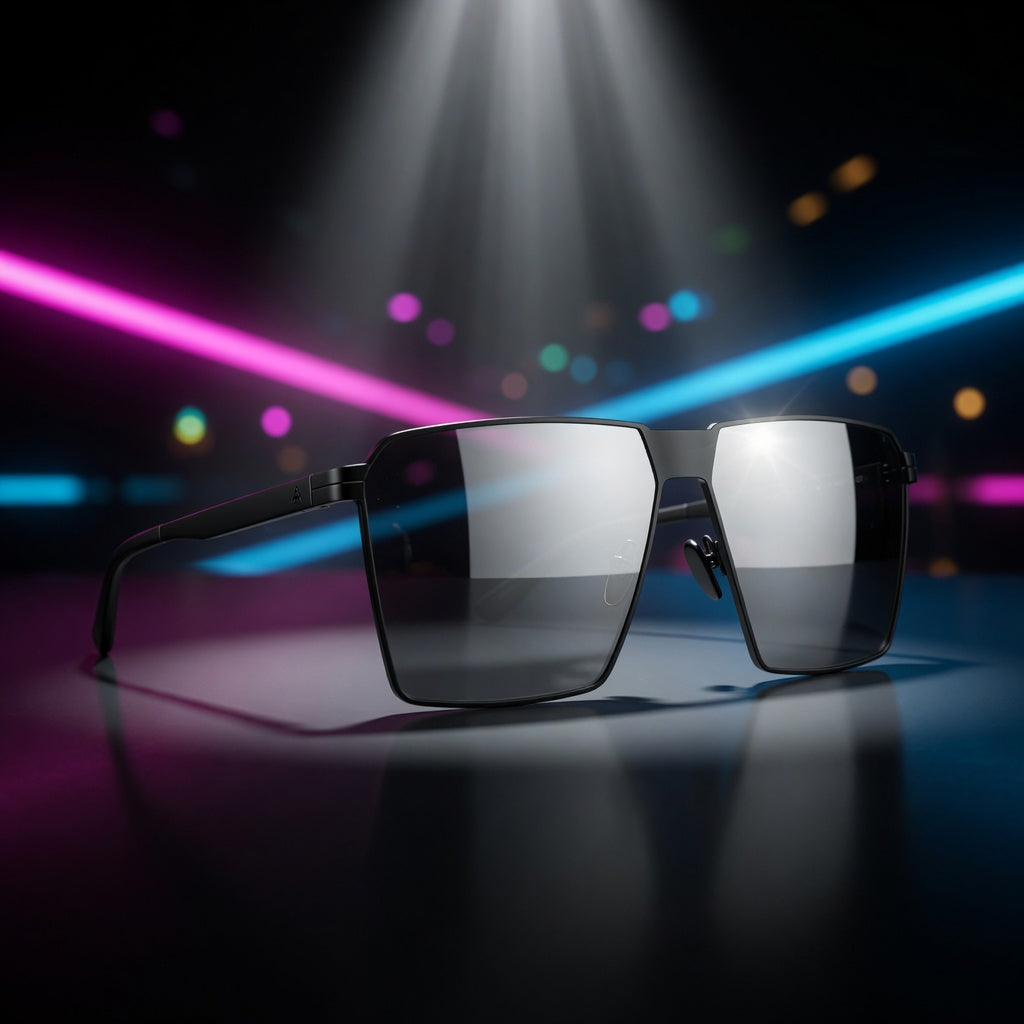 Steel Square Glasses β Black