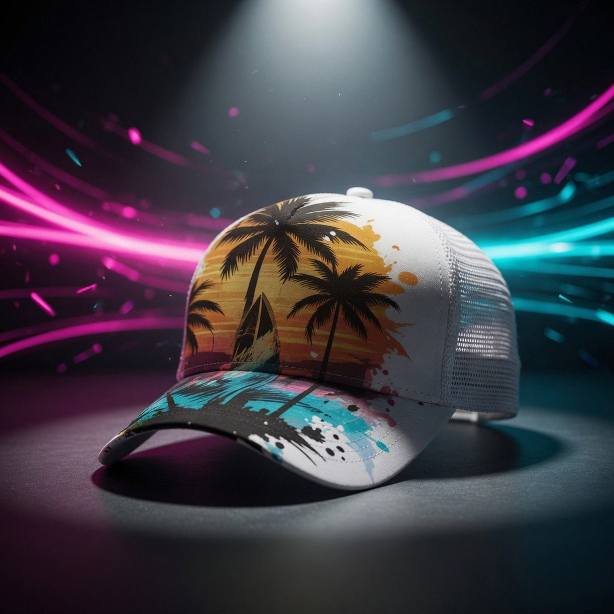 Tropical Sunset Mesh Hat