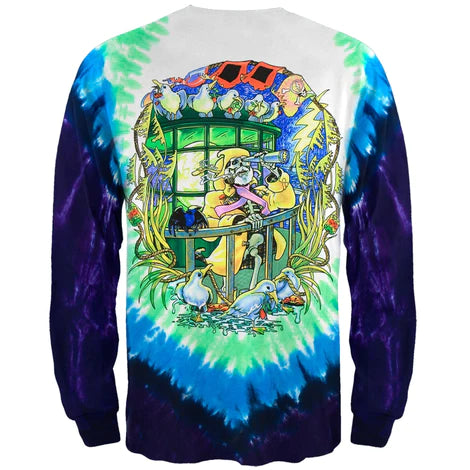 Grateful Dead - Watch Tower Tie Dye Long Sleeve T-Shirt - Size Large - Sky High - Sky High West Chester