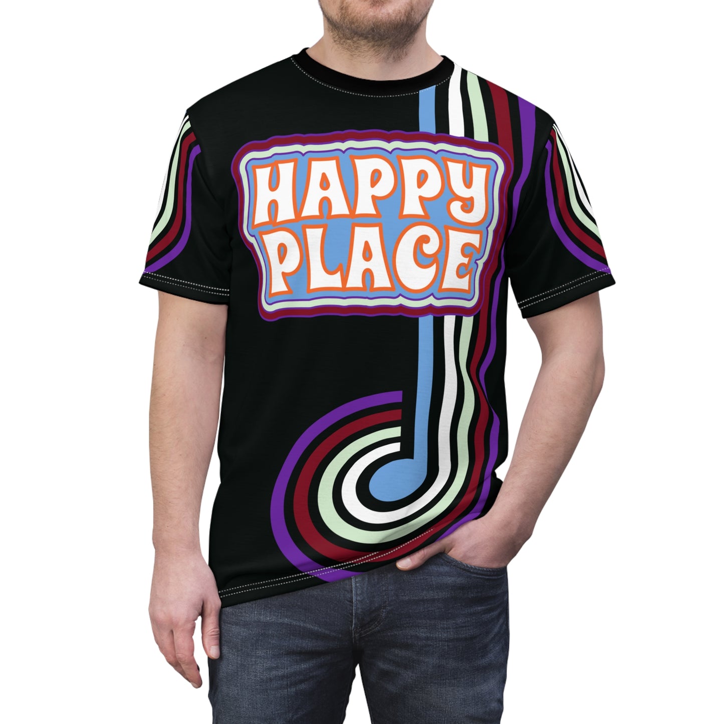 Happy Place Retro Stoner Tee - Black Edition