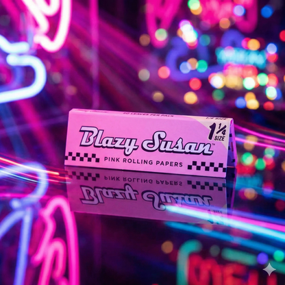 Blazy Susan 1 1 4 Pink Rolling Papers — product, front view