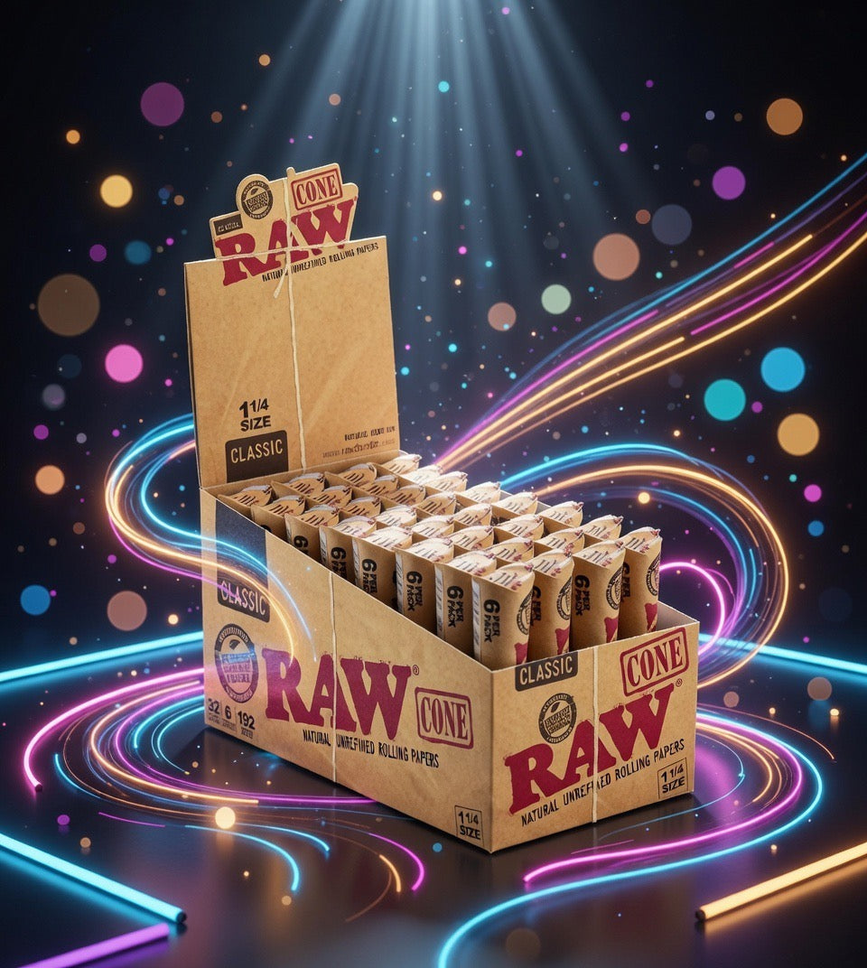 RAW Organic Hemp Cones 1/14 6pack, King 3pack - Raw - Sky High Montgomery cincinnati
