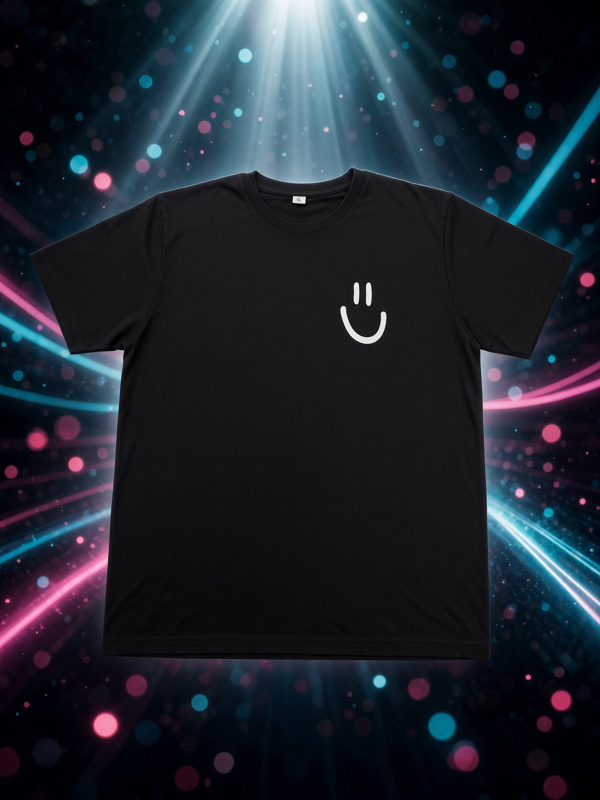Minimalist White Smiley Graphic Tee