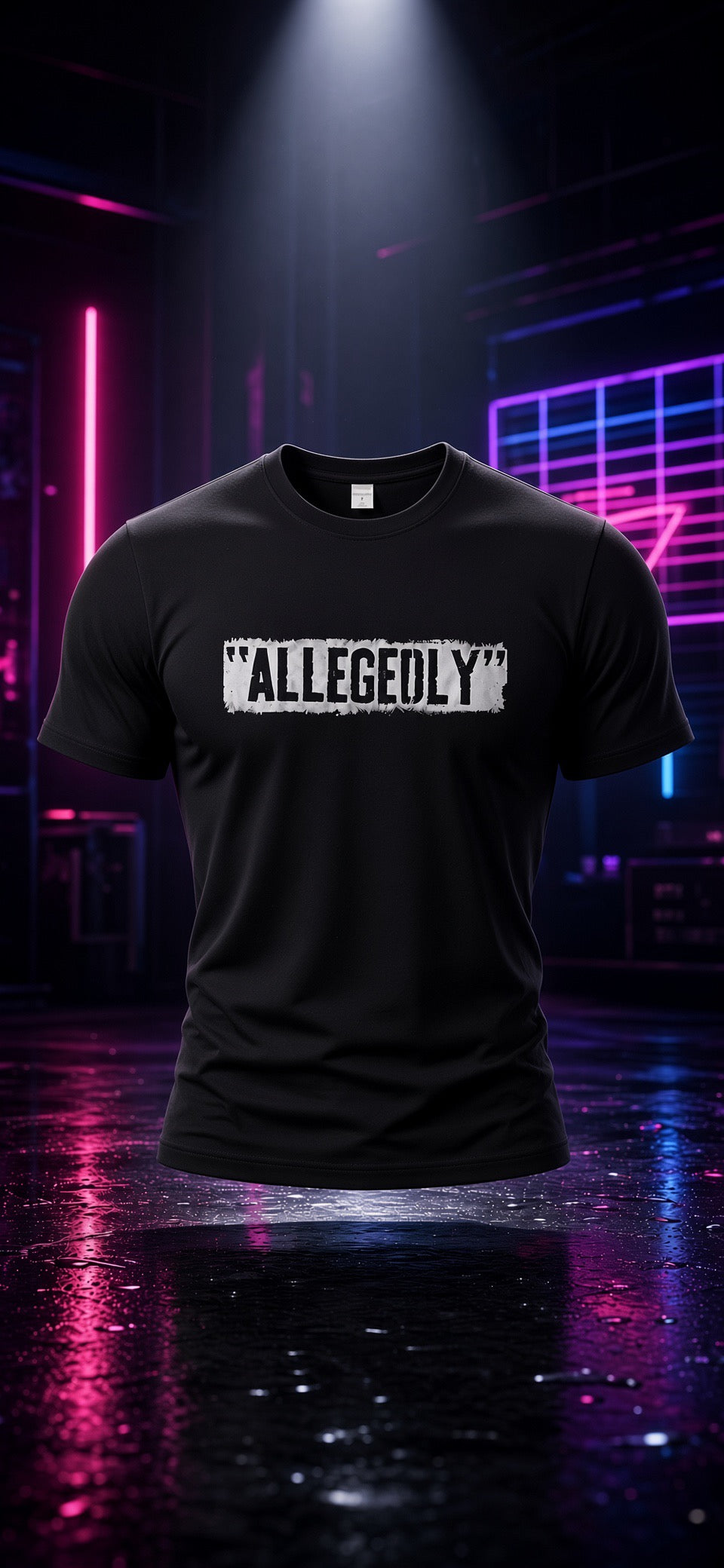ALLEGEDLY Distressed Graphic T-Shirt