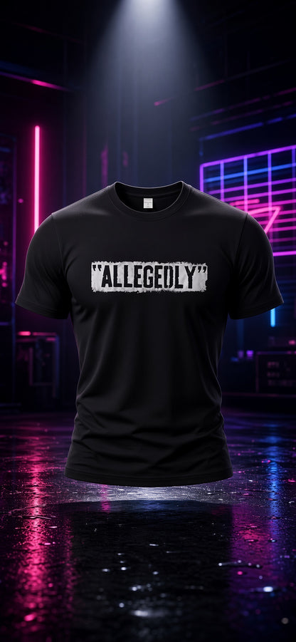 ALLEGEDLY Distressed Graphic T-Shirt