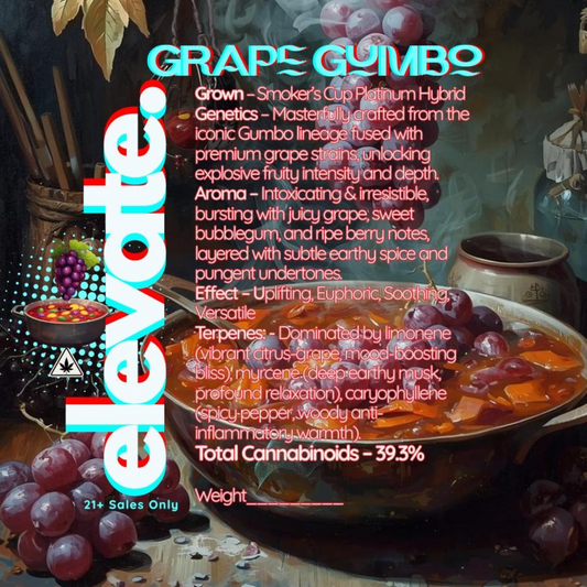 🏆Grape Gumbo Smoker's Cup Platinum THCa Flower🏆 - Elevate Montgomery - Sky High Montgomery cincinnati