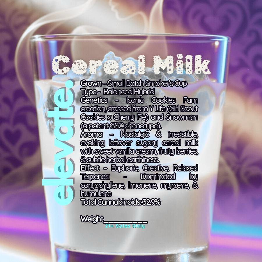 Cereal Milk - Platinum Hybrid Flower - Elevate Montgomery - Sky High Montgomery cincinnati