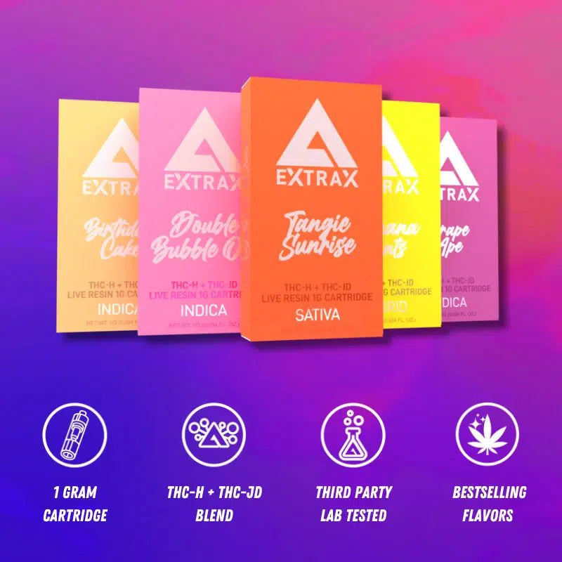 Delta Extrax Lights Out Collection: 1g THC-H & THC-JD Cartridges - Sky High West Chester