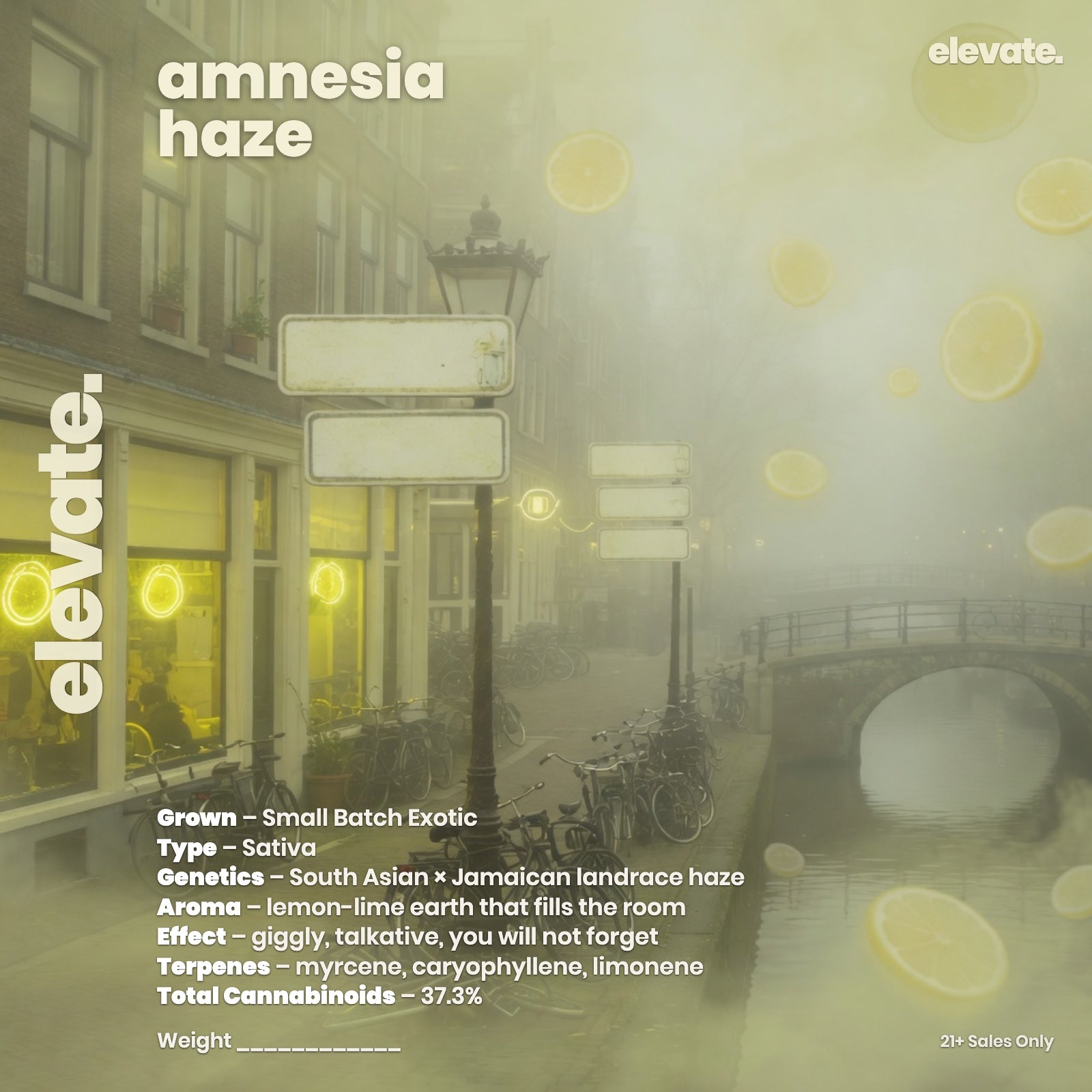 Amnesia Haze Smoker's Cup Flower jar label