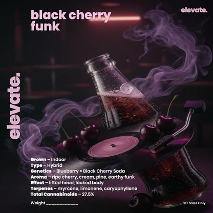 Black Cherry Funk Exotic Indoor Flower jar label