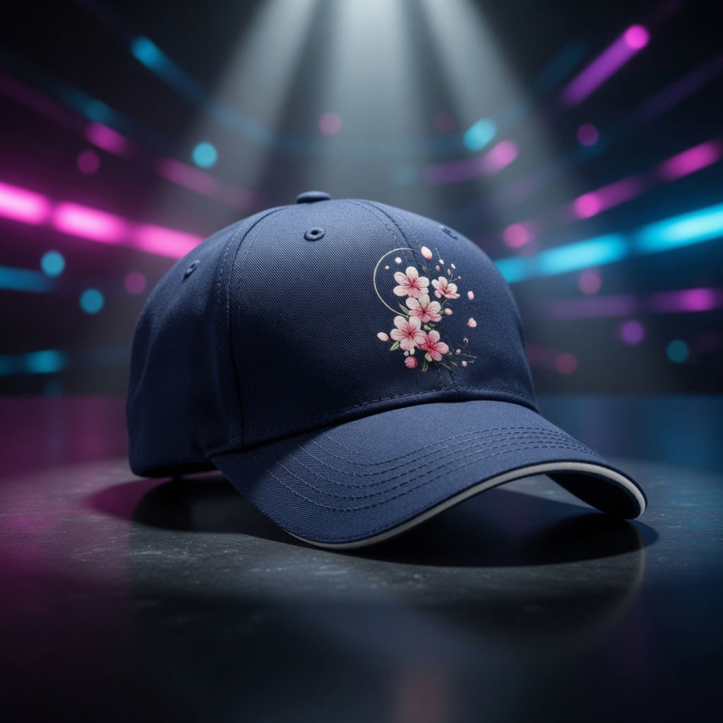 Cherry Blossom Hat — Navy