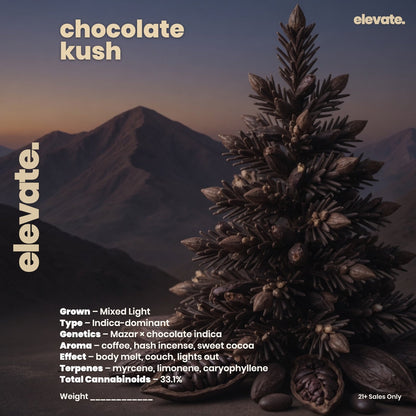 Chocolate Kush Boutique Flower jar label