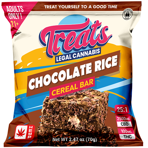 Treats 25:1 Chocolate Rice Cereal Bar 2500mg CBD / 100mg THC