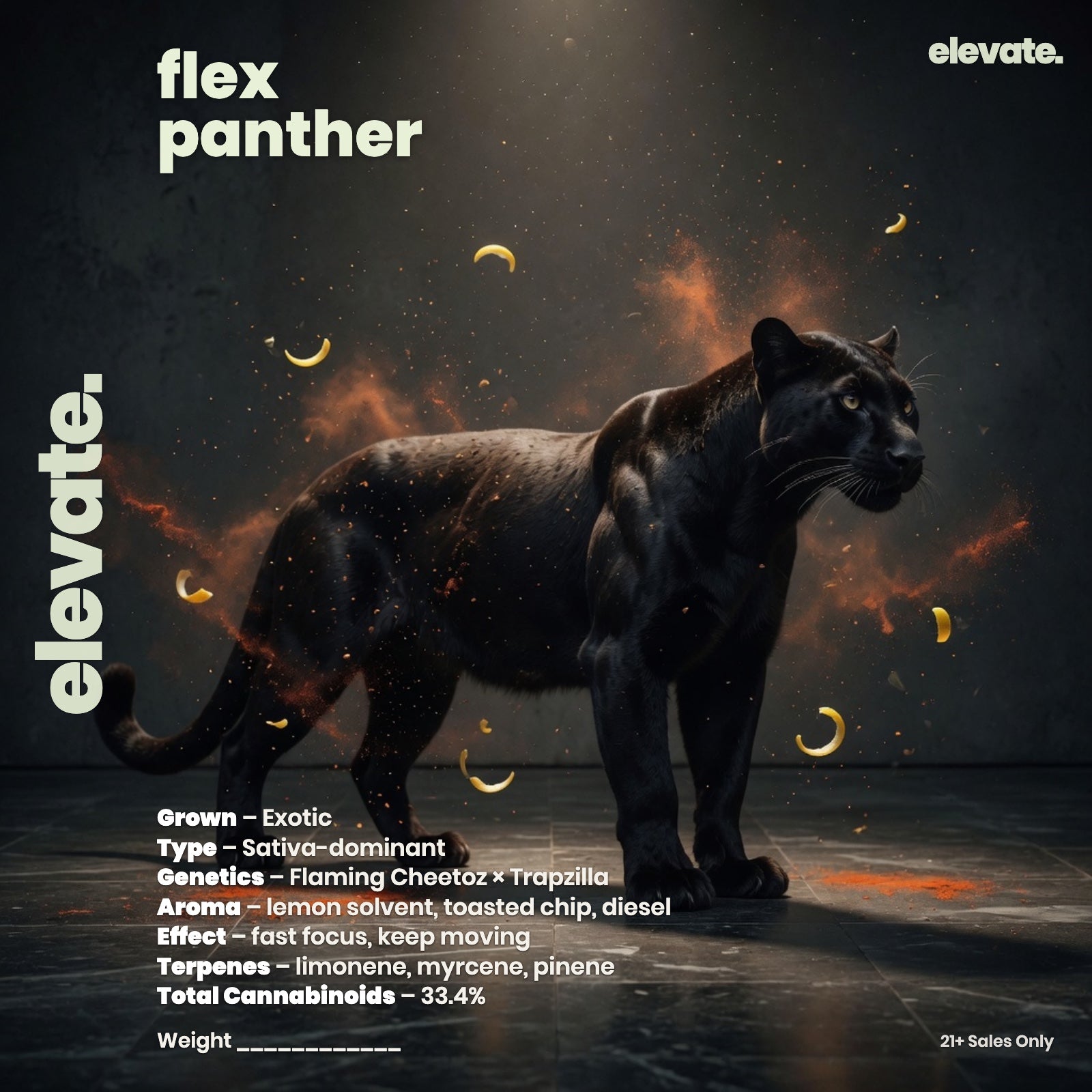 Flex Panther Smoker's Cup Flower jar label