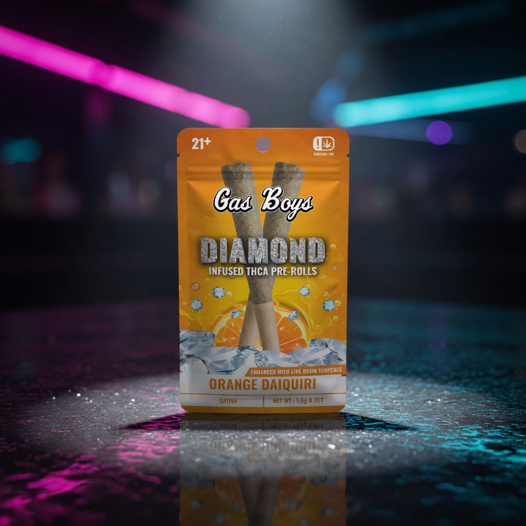 gas-boys-diamond-infused-prerolls — Sky High neon packshot