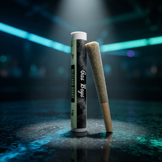 gas-boys-ice-hash-exotic-kief-infused-pre-roll-single — Sky High neon packshot