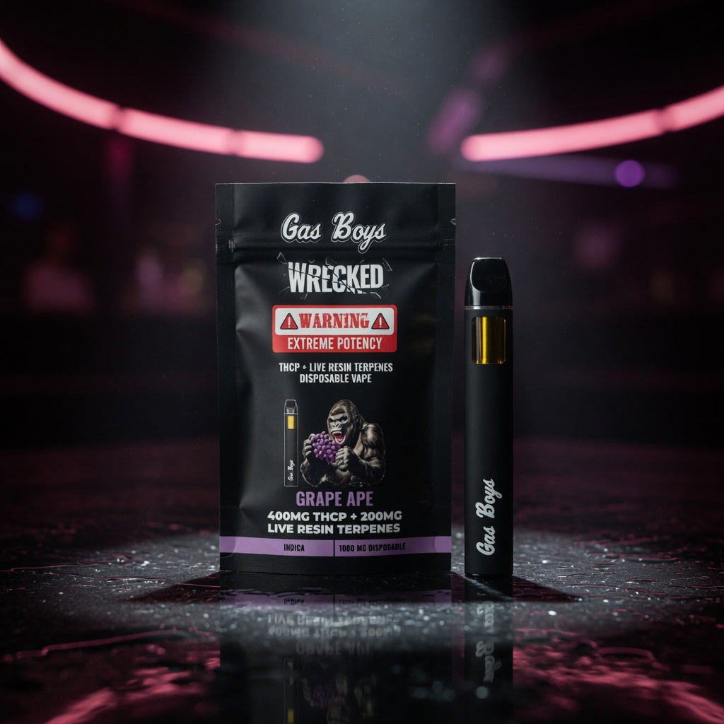 gas-boys-wrecked-edition-thcp-live-resin-disposable-1g — Sky High neon packshot