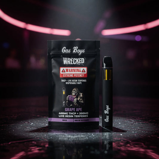 gas-boys-wrecked-edition-thcp-live-resin-disposable-1g — Sky High neon packshot