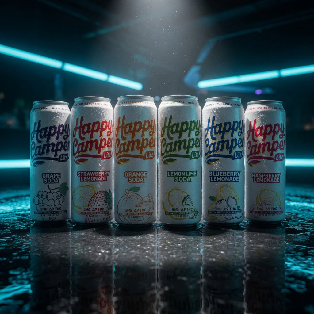 happy-camper-lite-5mg-thc-drinks — Sky High neon packshot
