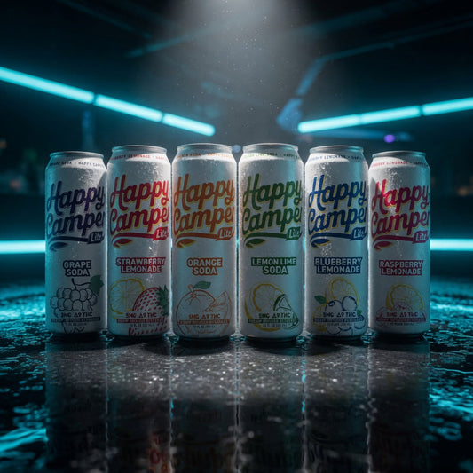 happy-camper-lite-5mg-thc-drinks — Sky High neon packshot