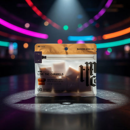 MHC Anytime caramels 8ct — Sky High neon packshot