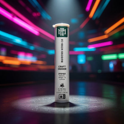 MHC Papaya pre-roll — Sky High neon packshot