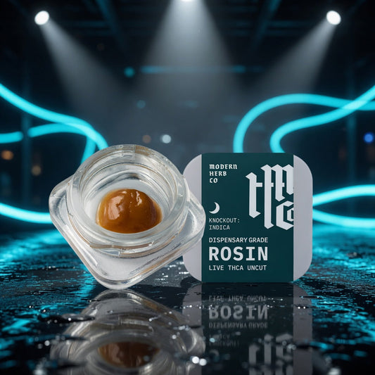 mhc-thca-rosin-dab-1g — Sky High neon packshot