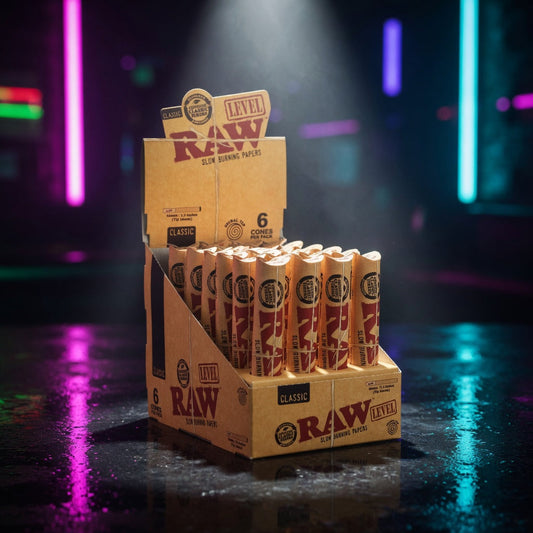 raw natural unrefined 84mm pre rolled cones 6 pack — club packshot