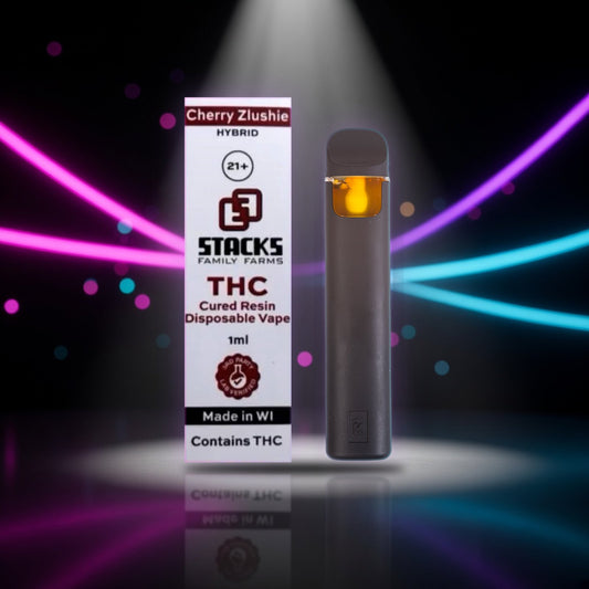 Stacks Cured Resin Disposable - Cherry Zlushie (Hybrid 45.186%) - 1g — Sky High neon packshot