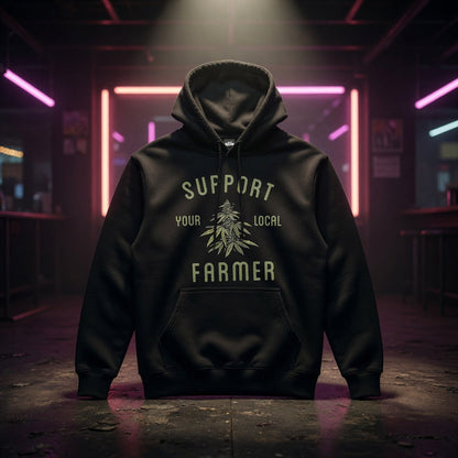support-your-local-farmer-black-hoodie — Sky High neon packshot