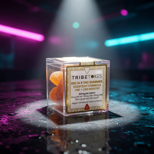 tribe tokes d9 thc gummies cbd cbg boosted tangerine — club packshot
