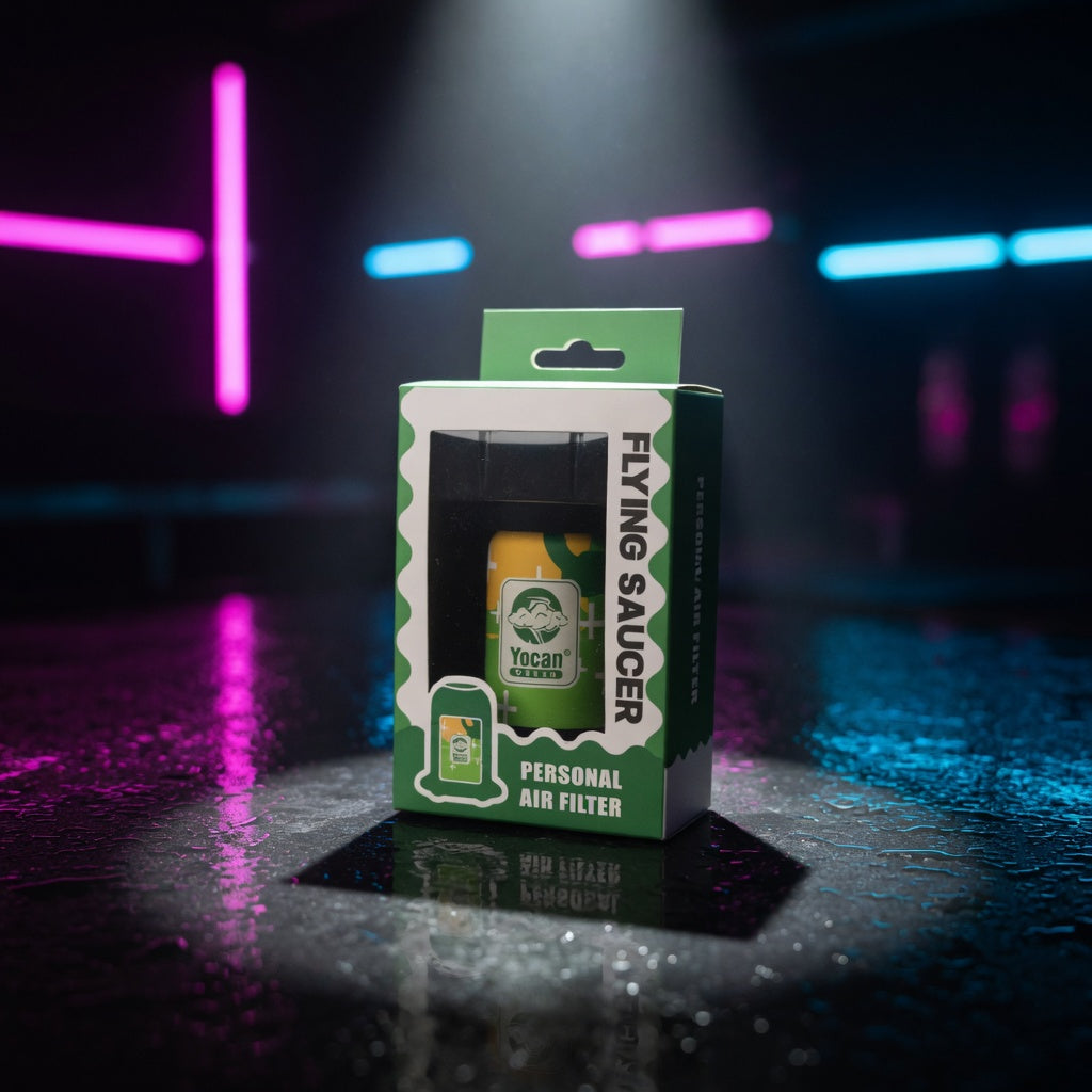 yocan green flying saucer personal air filter — club packshot