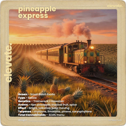Pineapple Express Smoker's Cup Flower jar label