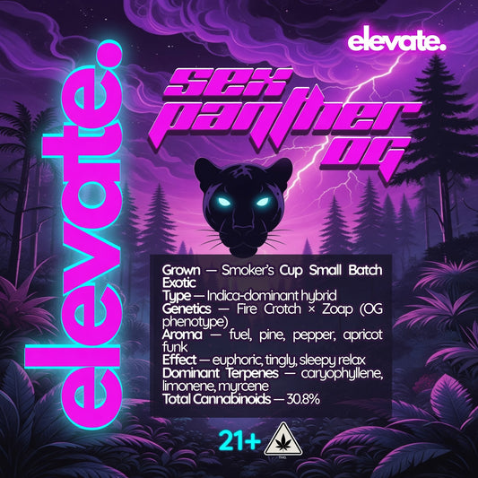 Sex Panther OG Exotic Flower — Elevate label
