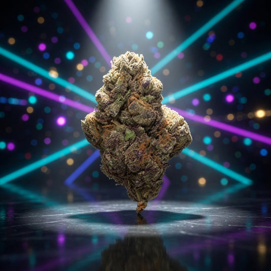 Purple Rhino Exotic Indoor Flower (Indica 27.24%) — Sky High neon
