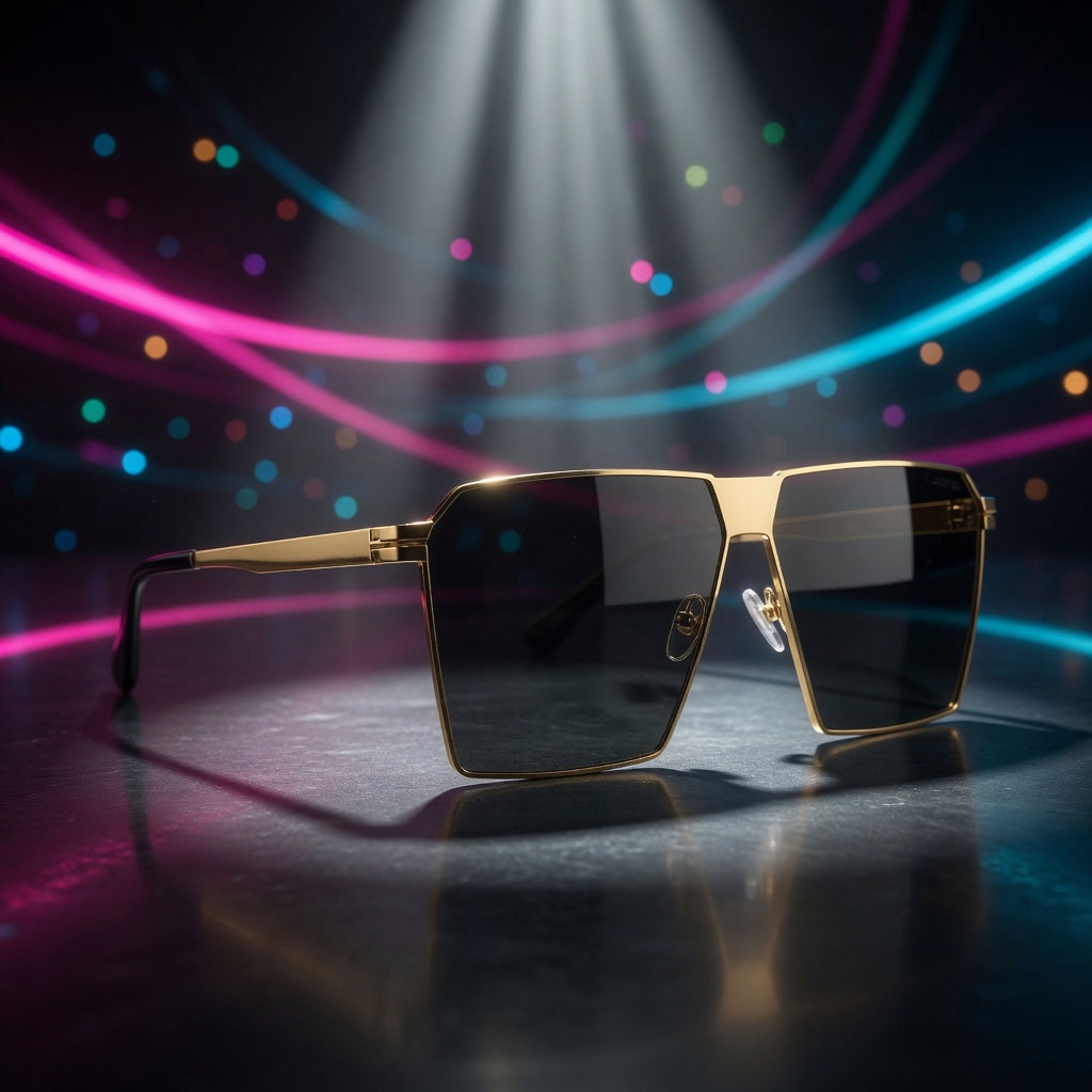 Steel Square Glasses — Gold
