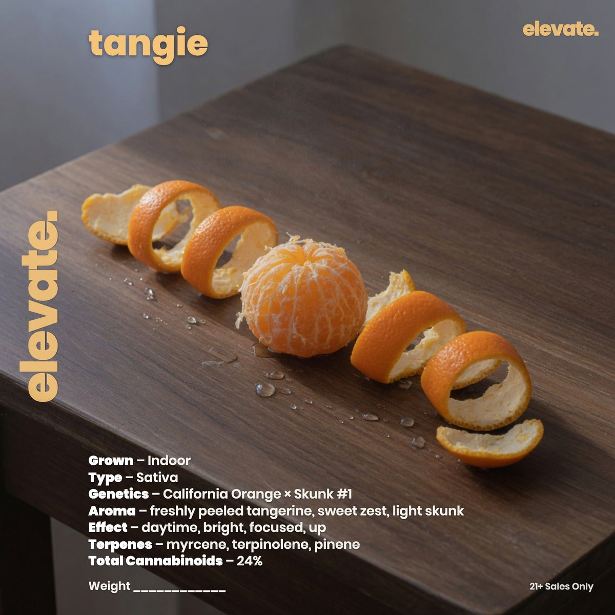 Tangie Exotic Flower — house jar label